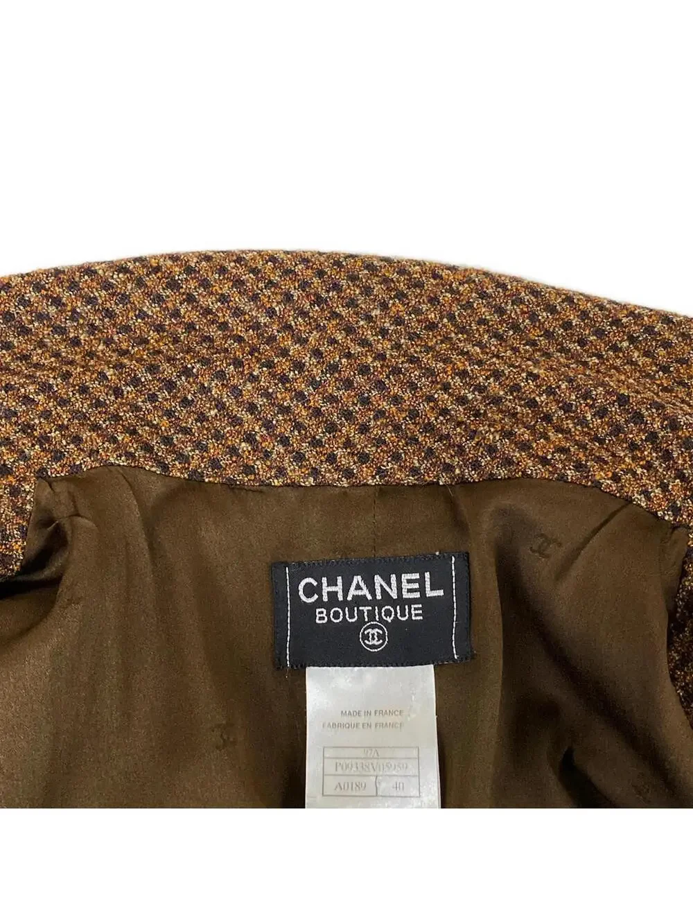 Chanel Dark Brown Outer Fabric] Wool #300026C64B